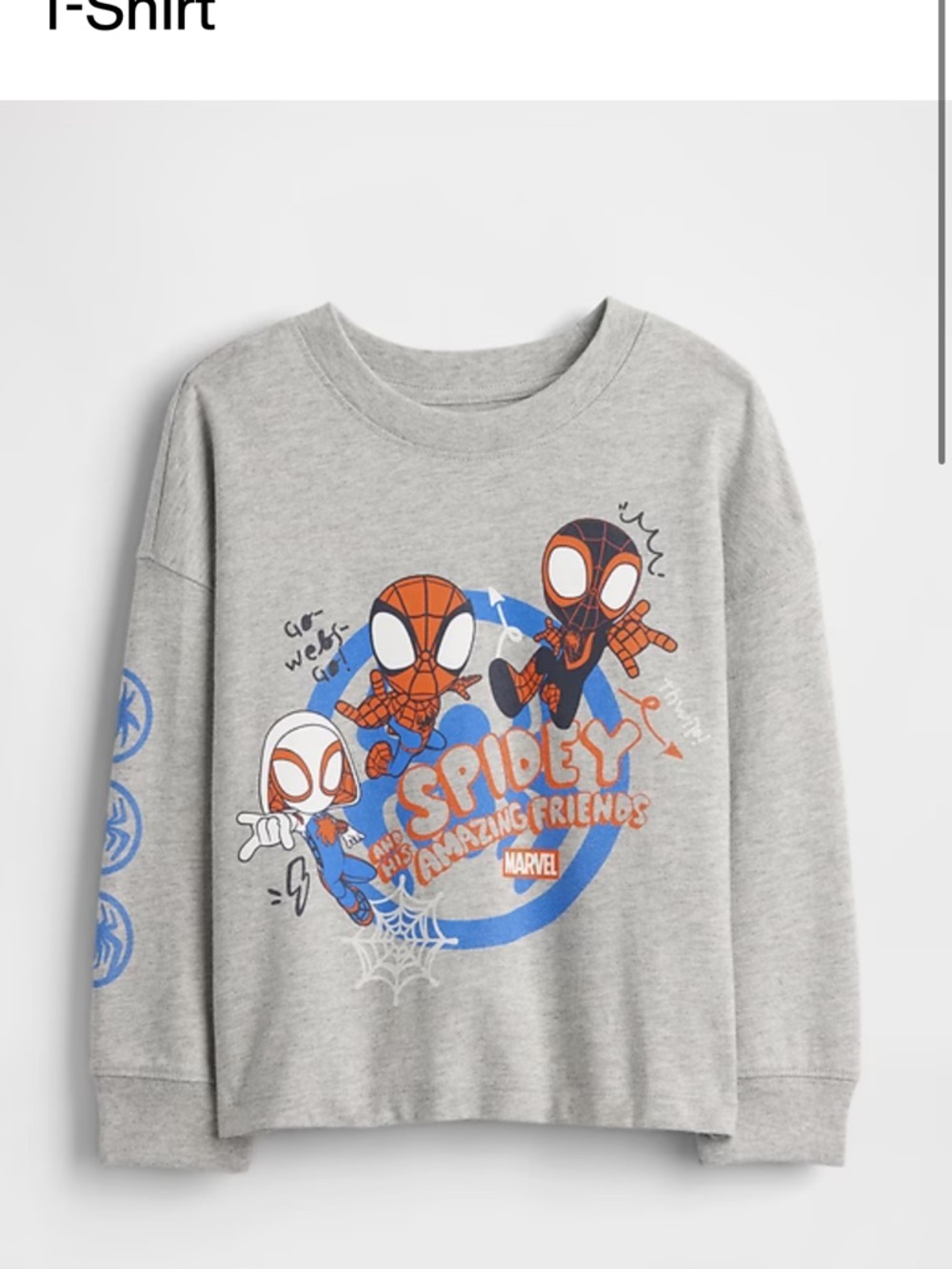 GAP Grey Kids Spider-Verse Long Sleeve Tee - NWT 18-24 Months